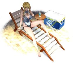  artoria_pendragon_(all) artoria_pendragon_(fate) artoria_pendragon_(lancer)_(fate) artoria_pendragon_(swimsuit_ruler)_(fate) artoria_pendragon_(swimsuit_ruler)_(second_ascension)_(fate) beach beach_chair blonde_hair breasts fate/grand_order fate_(series) full_body green_eyes highres large_breasts looking_at_viewer smile swimsuit  rating:Sensitive score:15 user:crazylitch