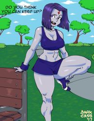1girl breasts dc_comics highres purple_eyes purple_hair raven_(dc) short_hair solo tagme teen_titans rating:Questionable score:17 user:Anon_Perv