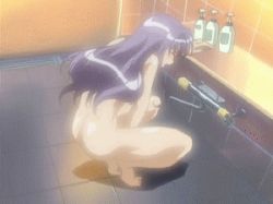  00s 1girl animated animated_gif arm_support ass back barefoot bathroom blue_hair bottle closed_eyes faucet feet female_masturbation fingering fujisaki_ayano gif_artifacts immoral indoors leaning_forward long_hair lowres masturbation nude open_mouth profile shadow shiny_skin sidelocks solo squatting tile_floor tile_wall tiles tiptoes wet wet_hair wince 