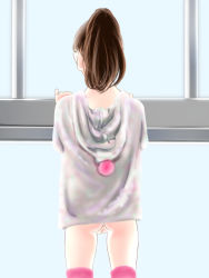 1girl artist_request blush cleft_of_venus cotowari flat_chest from_behind highres hood hoodie loli pussy pussy_peek tagme rating:Explicit score:47 user:loli_gobbler