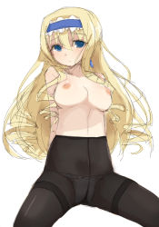  10s 1girl blonde_hair blue_eyes breasts cecilia_alcott curly_hair drill_hair female_focus hairband infinite_stratos long_hair maze_(gochama_ze_gohan) nipples panties panties_under_pantyhose pantyhose solo underwear very_long_hair white_background  rating:Questionable score:35 user:mip