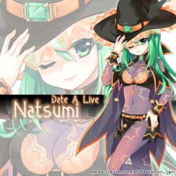  10s 1girl date_a_live female_focus green_hair hat lowres natsumi_(date_a_live) solo witch witch_hat  rating:Sensitive score:9 user:trianon