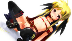  00s 1girl belt blonde_hair blush brown_eyes cape fate_testarossa flat_chest gasketsu highres kneehighs loli lyrical_nanoha mahou_shoujo_lyrical_nanoha no_panties open_mouth pee peeing pussy red_eyes socks solo spread_legs squatting thighhighs twintails uncensored wallpaper  rating:Explicit score:100 user:lukini