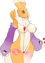 00s 1girl animal_ears bikini black_sclera blue_eyes body_fur breasts claws colored_sclera detached_sleeves digimon digimon_(creature) digimon_tamers flying_sweatdrops furry furry_female highres large_breasts looking_down micro_bikini narrow_waist no_humans open_mouth red_bikini renamon sideboob simple_background sindoll slingshot_swimsuit snout solo standing sweatdrop swimsuit tail wavy_mouth white_background yin_yang rating:Questionable score:96 user:BlueBaroness