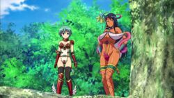  10s 2girls animated armor armored_boots ass ass_focus bikini_armor boots breasts dark-skinned_female dark_skin dress forest green_eyes highleg highleg_leotard huge_ass large_breasts leotard lipstick looking_at_another luna_luna_(queen&#039;s_blade) makeup mirim moaning multiple_girls nature open_mouth outdoors pointy_ears queen&#039;s_blade queen&#039;s_blade_rebellion revealing_clothes ryona screencap shiny_skin sky sound tentacles thong_leotard trembling underwear video weapon white_leotard wide_hips 
