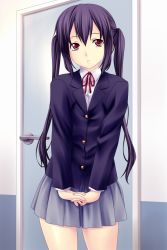  1girl highres k-on! nakano_azusa school_uniform skirt tagme twintails  rating:Sensitive score:8 user:ohenes