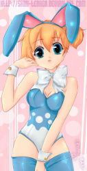  1girl azumarill blue_eyes breasts cosplay creatures_(company) game_freak gen_2_pokemon misty_(pokemon) nintendo orange_hair pokemon shiki-tenken short_hair swimsuit 