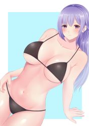  1girl absurdres bikini breasts dead_or_alive fiona_(doa) highres large_breasts purple_hair solo swimsuit 