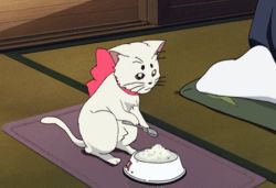  00s animated animated_gif cat eating food kamichu! lowres spoon  rating:Sensitive score:12 user:Shaku
