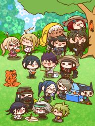  6+boys 6+girls ^^^ ^_^ absurdly_long_hair ahoge akamatsu_kaede alternate_hairstyle alternate_headwear amami_rantaro android anger_vein animal antenna_hair aqua_hat arm_behind_back arm_up bandaged_hand bandages barbed_wire barefoot beanie bear beetle belt belt_buckle black-framed_eyewear black_belt black_choker black_corset black_dress black_eyes black_footwear black_gloves black_hair black_hat black_jacket black_mask black_pants black_sailor_collar black_skirt black_socks black_wristband blazer blonde_hair blue_bow blue_bowtie blue_gloves blue_hair blue_pants blue_serafuku blue_shirt blue_skirt blue_sky blunt_bangs blunt_ends blush_stickers bob_cut boots bow bowtie breasts brown_footwear brown_hair brown_hat brown_jacket brown_pants brown_suit buckle bug bush butterfly_net buttons can chabashira_tenko chibi choker cigarette closed_eyes closed_mouth coat_on_head collared_shirt commentary_request cooler corset crossed_legs danganronpa_(series) danganronpa_v3:_killing_harmony dark-skinned_female dark_skin double-breasted dress drink drink_can earrings everyone eyelashes fake_horns fingerless_gloves fist_pump floral_background flying_sweatdrops formal fortissimo frilled_dress frilled_skirt frilled_sleeves frills furrowed_brow gakuran gem_hair_ornament giving glasses gloves gokuhara_gonta green_bow green_hair green_hat green_jacket green_necktie green_pants grey_hair grey_hairband grey_socks hair_bow hair_ornament hair_over_one_eye hair_scrunchie hairband hand_net hand_on_own_chin hand_on_own_elbow hand_to_own_mouth handkerchief happy harukawa_maki hat hat_ribbon holding holding_animal holding_butterfly_net holding_drink holding_handkerchief holding_jar horned_headwear horns hoshi_ryoma hot insect insect_cage iruma_miu jacket jar jewelry k1-b0 kneehighs kneeling lace lace-trimmed_dress lace-trimmed_hairband lace_trim large_breasts leather leather_jacket lid light_blush long_dress long_hair long_skirt long_sleeves low_twintails mask medium_hair midriff miniskirt mole mole_under_eye mole_under_mouth momota_kaito monokuma mouth_hold mouth_mask multiple_belts multiple_boys multiple_bracelets multiple_girls multiple_hair_bows musical_note musical_note_hair_ornament musical_note_print navel necktie nervous_sweating no_coat no_eyewear no_jacket no_scarf no_vest o-ring oma_kokichi on_head open_belt open_mouth orange_bow orange_bowtie outdoors outstretched_arm pale_skin panicking pants peaked_cap pink_belt pink_ribbon pink_serafuku pink_skirt pinstripe_pants pinstripe_pattern plaid plaid_skirt pocket ponytail purple_hair purple_hairband purple_necktie purple_pants purple_skirt red_hair red_scrunchie red_shirt red_thighhighs ribbon round_eyewear saihara_shuichi sailor_collar school_uniform scrunchie serafuku shadow shinguji_korekiyo shirogane_tsumugi shirt shoes short_sleeves sidelocks single_ankle_cuff sitting skirt skirt_set sky sleeveless sleeveless_dress sleeves_past_wrists sleeves_rolled_up smile socks soda_can solid_oval_eyes spider_web_print spiked_hair standing standing_on_shoulder straight_hair striped_clothes striped_pants striped_shirt stud_earrings suit sun_hat sweat t-shirt thick_eyebrows thigh_belt thigh_strap thighhighs tojo_kirumi tree twintails two-tone_pants unmoving_pattern v-shaped_eyebrows very_long_hair visor_cap wavy_mouth white_belt white_bow white_bowtie white_eyes white_hair white_jacket white_pants white_sailor_collar white_shirt white_socks white_undershirt wiping_sweat yellow_raincoat yonaga_angie yumaru_(marumarumaru) yumeno_himiko zipper zipper_pull_tab 