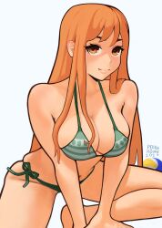  1girl breasts large_breasts long_hair nami_(one_piece) one_piece orange_hair solo  rating:Questionable score:8 user:jojosstand