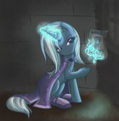  bamboodog blue_fire cape fire glowing my_little_pony my_little_pony:_friendship_is_magic no_humans trixie_(my_little_pony) twilight_sparkle unicorn wanted_poster  rating:Sensitive score:8 user:danbooru