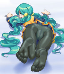 10s 1girl ace_trainer_(pokemon) ass black_pantyhose blue_eyes blue_hair cameltoe creatures_(company) crotch_seam drill_hair feet foot_focus game_freak green_hair long_hair looking_back lying matching_hair/eyes nintendo no_shoes npc_trainer on_stomach panties panties_under_pantyhose pantyhose pantyshot pokemon pokemon_bw raishi_tsuwabuki skirt soles solo toes twin_drills twintails underwear upskirt rating:Questionable score:129 user:Rikko-43