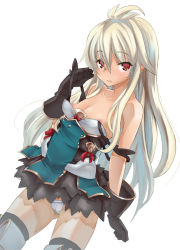 1girl ahoge black_gloves black_thighhighs blue_panties boots breasts closed_mouth cowboy_shot crotch_seam dark-skinned_female dark_skin dress gloves granblue_fantasy green_dress layered_dress long_hair looking_at_viewer microdress miyagoe_yoshitsuki nipples panties pantyshot red_eyes simple_background small_breasts solo standing strap_slip thigh_boots thighhighs underwear white_background white_hair zooey_(granblue_fantasy) rating:Questionable score:11 user:danbooru