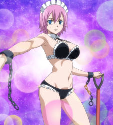  bikini blue_eyes breasts chain fairy_tail highres large_breasts maid maid_headdress midriff navel pink_hair screencap stitched swimsuit third-party_edit virgo_(fairy_tail)  rating:Questionable score:136 user:Newten