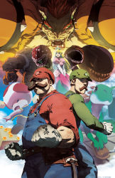 1girl 2boys ?_block belt bowser bracelet bullet_bill chamba claws clenched_hand collar epic facial_hair gloves glowing glowing_eyes goomba hammer hat horns jewelry koopa_troopa luigi male_focus mario mario_(series) md5_mismatch monster multiple_boys muscular mustache nintendo overalls piranha_plant princess_peach resized resolution_mismatch sharp_teeth source_smaller spiked_bracelet spiked_collar spikes super_mario_bros._1 suspenders teeth toad_(mario) tools upscaled utility_belt weapon yoshi rating:Sensitive score:84 user:danbooru