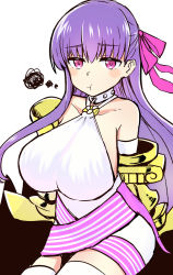  10s 1girl bored breasts fate/extra fate/extra_ccc fate/grand_order fate_(series) highres ishimari large_breasts looking_at_viewer passionlip_(fate) purple_eyes purple_hair ribbon tagme  rating:Sensitive score:8 user:SC4R3CROW