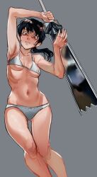  1girl black_hair chainsaw_man highres mitaka_asa ribosoma_42 sword underwear weapon 