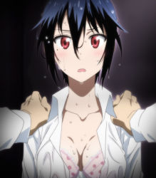  10s 1girl bra breasts large_breasts looking_at_viewer male_hand medium_breasts nisekoi pink_bra pov see-through shirt simple_background sweat tsugumi_seishirou underwear wet wet_clothes wet_shirt  rating:Questionable score:58 user:arknot14