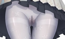 1girl barbara_(genshin_impact) cameltoe cleft_of_venus clothes_lift dress frilled_skirt frills genshin_impact head_out_of_frame highres lower_body no_panties pantyhose pee peeing peeing_self pussy skirt solo thighs uncensored upskirt white_pantyhose z282g rating:Explicit score:571 user:danbooru