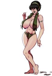  1girl aged_up avatar:_the_last_airbender avatar_legends breasts highres large_breasts leaf morganagod no_bra solo tagme toph_bei_fong  rating:Sensitive score:110 user:JimJones24