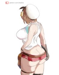 1girl ass ass_grab atelier_(series) atelier_ryza atelier_ryza_2 bad_id bad_twitter_id breasts brown_hair butt_crack flower gloves hair_flower hair_ornament hat large_breasts md5_mismatch patreon_username reisalin_stout self-upload short_hair short_shorts shorts single_glove skindentation solo tagme thigh_strap watermark web_address rating:Questionable score:17 user:danbooru