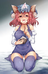 1girl animal_ears bell bespectacled bowl breasts cameltoe cat_ears chopsticks collar cum cum_in_mouth cum_in_pussy cum_on_food cum_on_tongue cumdrip detached_sleeves eating facial food glasses hat jingle_bell kemonomimi_mode kneeling large_breasts one-piece_swimsuit open_mouth pink_eyes pink_hair rice saigyouji_yuyuko school_swimsuit short_hair sitting sketch solo swimsuit thighhighs touhou ukyo_rst wariza rating:Explicit score:99 user:danbooru