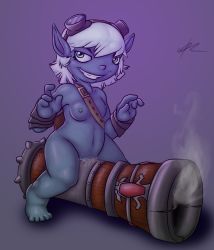 blue_skin c0nnerc00n league_of_legends naughty_face nude pussy_juice tristana white_hair yordle rating:Explicit score:5 user:Ranstar