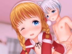  1boy 1girl 3d animal_ears animated animated_gif blonde_hair blue_eyes blush bouncing_breasts braid breasts censored child_on_child fox_ears hat hetero loli nipples nude one_eye_closed open_mouth original penis pussy santa_costume santa_hat sex shota small_breasts snowflakes socks striped_clothes striped_thighhighs thighhighs twin_braids vaginal wet white_hair wolf-kun  rating:Explicit score:112 user:TM_5897630