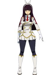  1girl a-1_pictures black_hair boots breasts fairy_tail highres kagura_mikazuchi large_breasts long_hair official_art serious solo thighhighs yellow_eyes  rating:Questionable score:15 user:marcoricoso