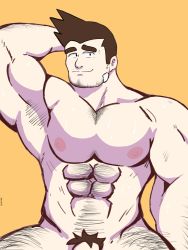 absurdres armpits bara dick_gumshoe hairy highres tagme  rating:Explicit score:0 user:Deawolf_