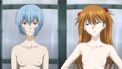  2girls angry ayanami_rei bare_shoulders blue_eyes blue_hair breast_envy breasts evangelion:_2.0_you_can_(not)_advance expressionless hair_ornament indoors long_hair looking_at_viewer medium_breasts multiple_girls neon_genesis_evangelion nude nude_filter orange_hair rebuild_of_evangelion red_eyes screencap short_hair small_breasts souryuu_asuka_langley third-party_edit tsundere upper_body  rating:Questionable score:107 user:kusomeru