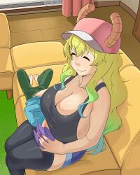 1boy 1girl absurdres age_difference breast_smother breasts cleavage face_to_breasts handjob hetero highres huge_breasts kobayashi-san_chi_no_maidragon long_hair lucoa_(maidragon) magatsuchi_shouta multicolored_hair shota smile rating:Explicit score:86 user:Arceous