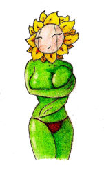  breasts creatures_(company) drawing flower game_freak gen_2_pokemon large_breasts lowres nintendo no_humans pokemon pokemon_(creature) smile sunflora sunflower  rating:Questionable score:8 user:Ssejú