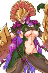  1girl absurdres breasts ceresmon ceresmon_medium cleavage clothing_cutout digimon digimon_(creature) female_focus gerusyu highres large_breasts long_hair mask revealing_clothes solo underboob underboob_cutout  rating:Questionable score:11 user:Chaos11