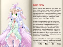    blue_hair breasts character_profile cleavage frfr green_hair harpy jewelry mon-musu_quest! monster_girl queen queen_harpy lucretia_(mon-musu_quest!)  rating:Questionable score:51 user:Necrosis535