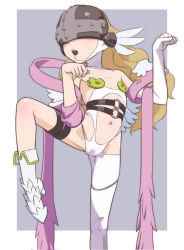  1girl angel angewomon artist_request boots breasts child digimon helmet small_breasts wings  rating:Questionable score:13 user:hazelcustom