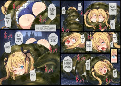  1girl arniro111 artist_request asphyxiation ass blonde_hair blush breasts constriction english_text interspecies large_breasts loli peril restrained snake sweat tagme tears tongue vore  rating:Explicit score:44 user:Anna_Conda