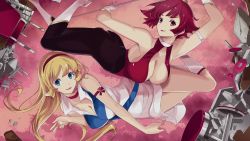  10s 2girls artist_request ass blonde_hair blue_eyes boots breasts choker cutie_honey cutie_honey_(character) cutie_honey_universe dress female_focus gloves hairband kisaragi_honey large_breasts long_hair magical_girl multiple_girls official_art red_eyes red_hair short_hair very_long_hair white_footwear  rating:Questionable score:9 user:Ravenlord