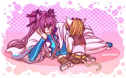  1boy 1girl age_difference animal_ears cat_ears cat_tail couple hetero kagamine_rin kamui_gakupo kemonomimi_mode niconico reo_(violet) tail vocaloid  rating:Sensitive score:9 user:danbooru