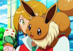  1boy animated animated_gif creatures_(company) eevee game_freak gen_1_pokemon lowres nintendo pokemon pokemon_(anime) pokemon_(creature) virgil_(pokemon)  rating:Sensitive score:16 user:chaosakita