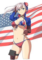 1girl american_flag american_flag_print breasts fate/grand_order fate_(series) flag_print large_breasts miyamoto_musashi_(fate) miyamoto_musashi_(fate/grand_order) miyamoto_musashi_(swimsuit_berserker)_(fate) solo swimsuit  rating:Questionable score:7 user:jojosstand