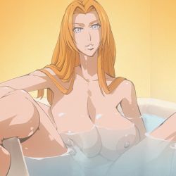  1girl animated animated_gif bath bathing bathroom bathtub bleach breasts completely_nude flou_(flou_art) huge_breasts looking_at_viewer matsumoto_rangiku nipples nude partially_submerged sagging_breasts solo  rating:Explicit score:605 user:MysteryJ1