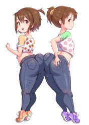 2girls absurdres aged_down ass ass-to-ass ass_grab brown_eyes commission denim female_focus flat_chest full_body highres hirasawa_ui hirasawa_yui huge_ass jeans k-on! kyojiri_loli loli looking_at_viewer looking_back multiple_girls pants shirt shoes siblings simple_background sneakers thick_thighs thighs tight_clothes tight_pants transparent_background triagorodri twins underwear wide_hips rating:Questionable score:514 user:christmaschicken