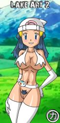 breasts gloves hat hikari_(pokemon) kageta lake_art large_breasts nude pokemon pussy scarf thighhighs rating:Explicit score:16 user:mccoys16