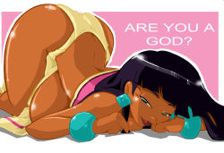  all_fours ass black_hair chel_(the_road_to_el_dorado) dark-skinned_female dark_skin floor jewelry lots_of_jewelry lying naughty_face rzx shonuff44 smile the_road_to_el_dorado top-down_bottom-up  rating:Questionable score:198 user:atrack