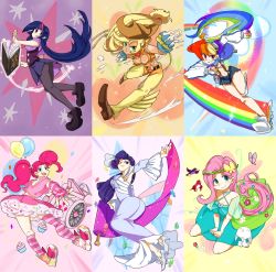 absurdres angel_bunny applejack breasts cleavage clothes daikoku dress fluttershy highres hot manegirls my_little_pony my_little_pony:_friendship_is_magic personification pinkie_pie rainbow_dash rarity_(my_little_pony) twilight_sparkle rating:Sensitive score:19 user:Wariygas