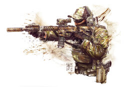 1other 2022 aiming ambiguous_gender assault_rifle australia australian_flag baseball_cap belt black_gloves black_hat black_mask body_armor bulletproof_vest camouflage camouflage_headwear camouflage_jacket camouflage_paint charcoal_(medium) commentary covered_mouth cropped_torso english_commentary facebook_username facing_to_the_side from_side glock gloves green_hat green_jacket gun handgun hat headset highres holding holding_gun holding_weapon holster holstered jacket kanji laser_sight load_bearing_vest long_sleeves m4_carbine magazine_(weapon) mar-c! marker_(medium) military_hat military_jacket military_operator mixed_media multicolored_clothes multicolored_hat multicolored_jacket nose optical_sight original other_focus patch photoshop_(medium) realistic rifle shoulder_patch signature simple_background solo splatter string sunglasses suppressor tactical_clothes traditional_media trigger_discipline upper_body utility_belt watermark weapon white_background white_hat