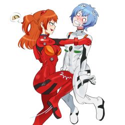 asuka2004 ayanami_rei cameltoe crying crying_with_eyes_open cunt_punt groin_attack groin_kick highres neon_genesis_evangelion pain pussy_pain pussy_torture self-upload souryuu_asuka_langley taco tears torture