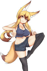 1girl absurdres animal_ears fox_ears fox_girl fox_tail highres original otinyanko simple_background solo tail white_background rating:Sensitive score:3 user:buster2222